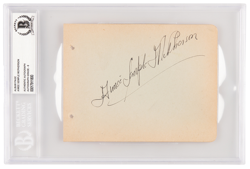 Lot 200 Aimee Semple McPherson Signature - BAS 8