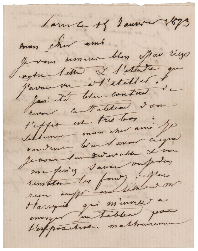 Lot 303 Camille Corot Autograph Letter Signed