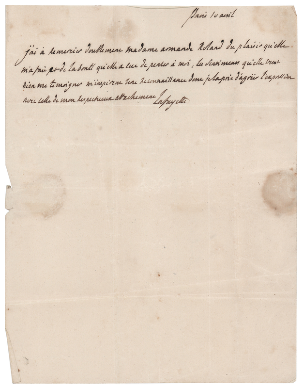 Lot 238 Marquis de Lafayette Autograph Letter Signed