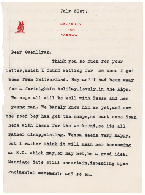 Lot 344 Daphne du Maurier Typed Letter Signed