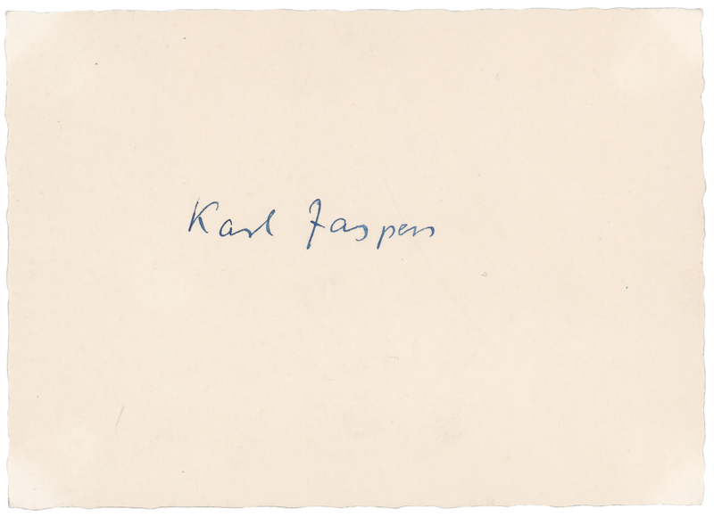 Lot 179 Karl Jaspers Signature