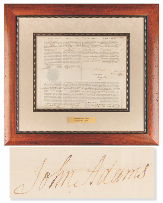 Lot 1 John Adams Document Signed as President - Four-Language Ship's Papers