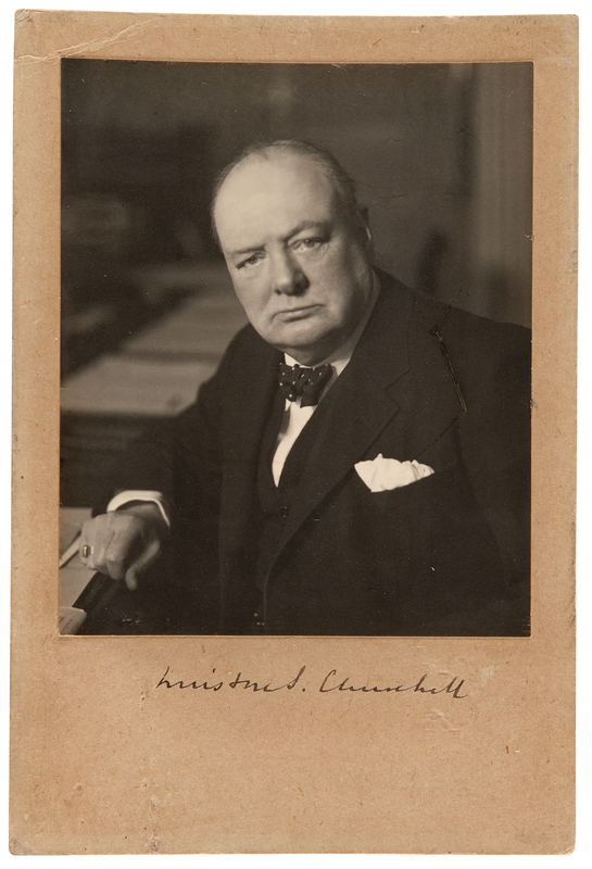 Lot 100 Winston Churchill Signed Photograph - Iconic 1941 Portrait by Walter Stoneman
