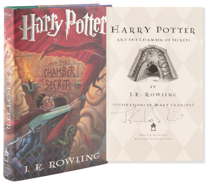 Lot 358 J. K. Rowling Signed Book - Harry Potter and the Chamber of Secrets (First US Edition)