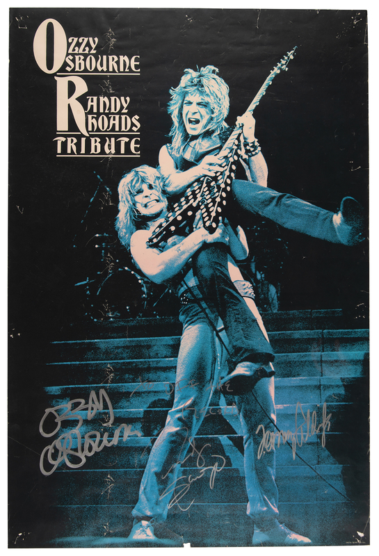 Lot 431 Ozzy Osbourne Signed 'Randy Rhoads Tribute' Poster (24˝ x 36˝)