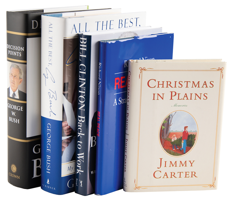 Lot 42 Five Presidents Signed Books - Nixon, Carter, Bush, Clinton, and Bush