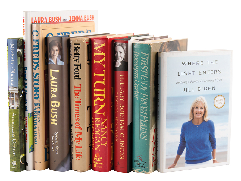Lot 40 First Ladies (9) Signed Books with Reagan, Obama, and Biden