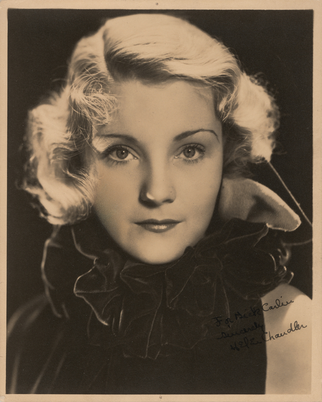 Lot 502 Helen Chandler Signed Photograph