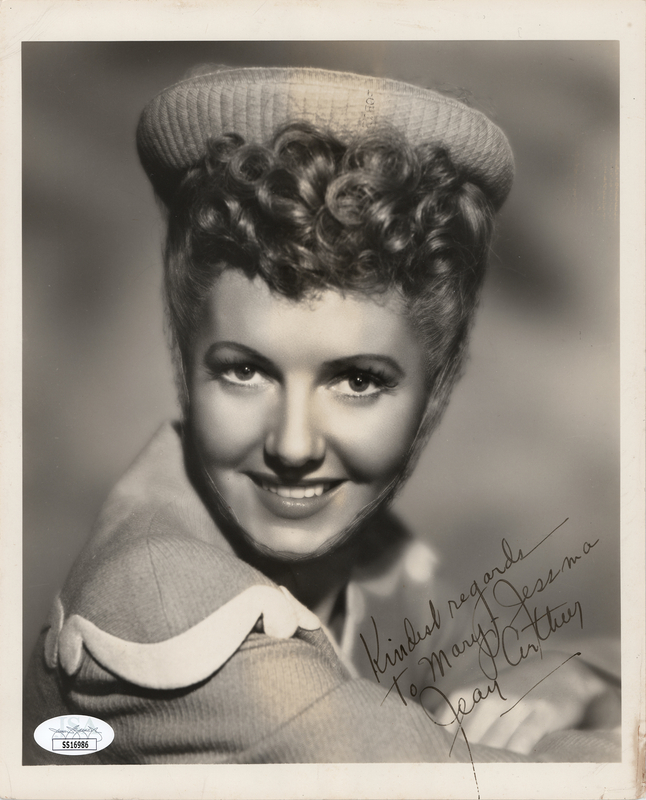 Lot 481 Jean Arthur Signed Photograph