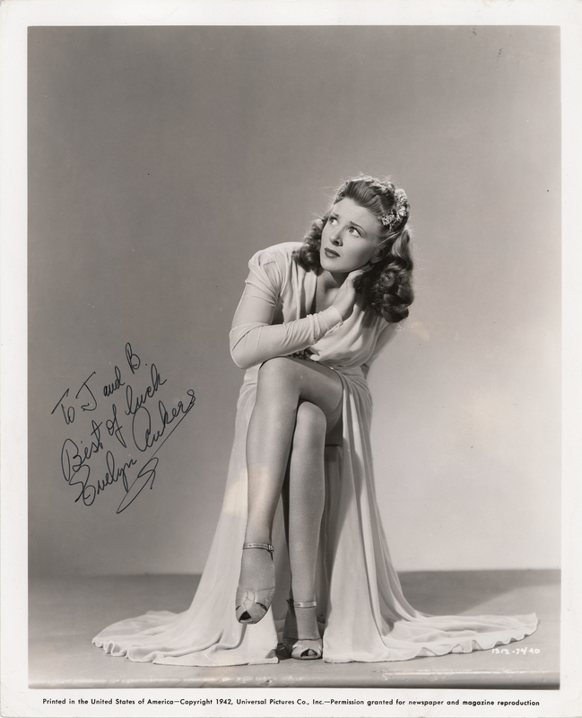 Lot 479 Evelyn Ankers Signed Photograph