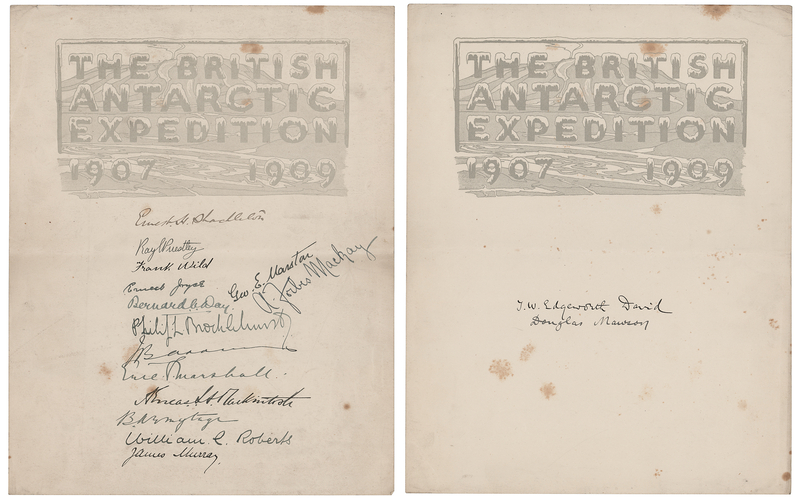 Lot 130 Nimrod Expedition: Ernest Shackleton and Shore Party (16) Signatures