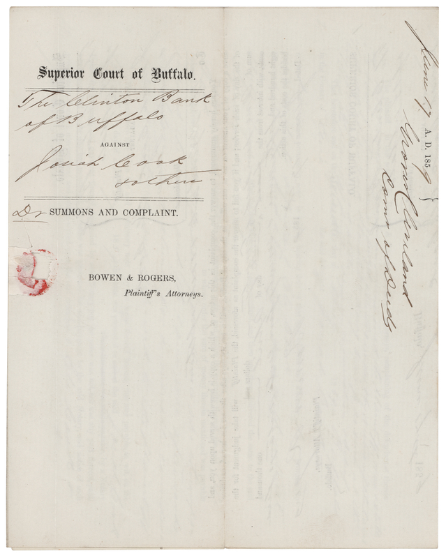 Lot 33 Grover Cleveland Early Document Signed as the 22-Year-Old Commissioner of Deeds for Buffalo, New York