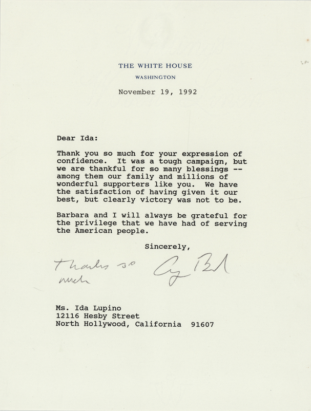Lot 26 George Bush Typed Letter Signed as President
