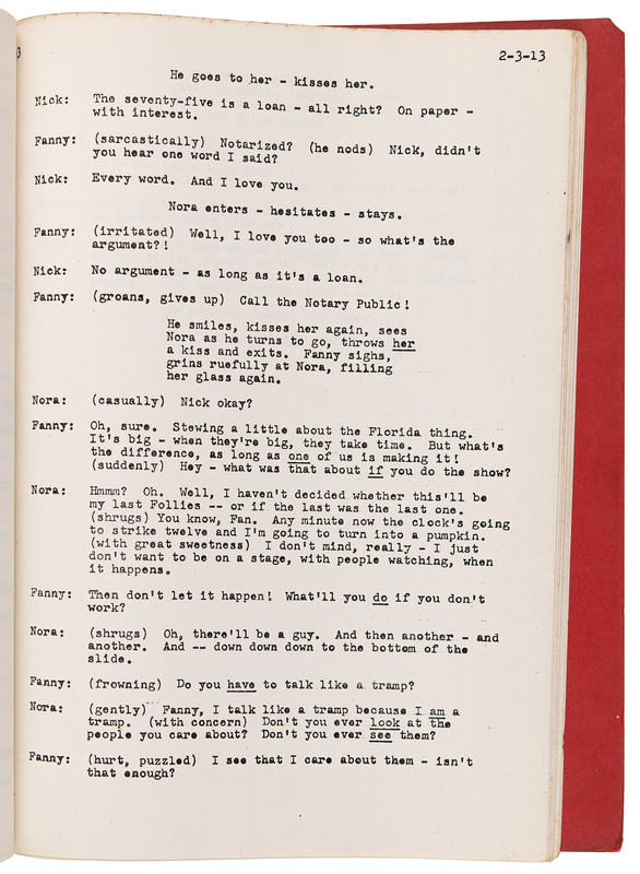 Funny Girl Original 'Second Draft' Musical Script (September 6, 1963)