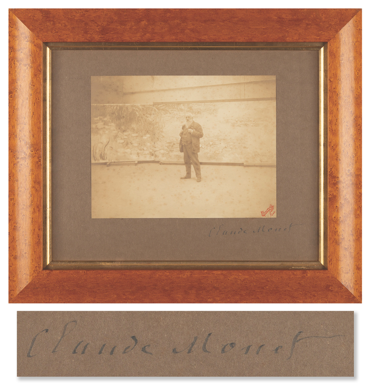 Lot 292 Claude Monet Signed Photograph by Pierre Choumoff - At Work on His Beloved ?Water Lilies? Series