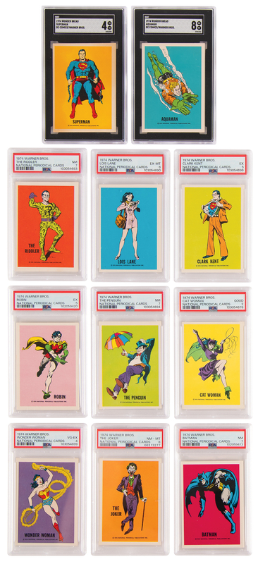 Lot 469 1974 Wonder Bread DC Comics (11) Card Set - All Encapsulated and Graded by PSA/DNA or SGC