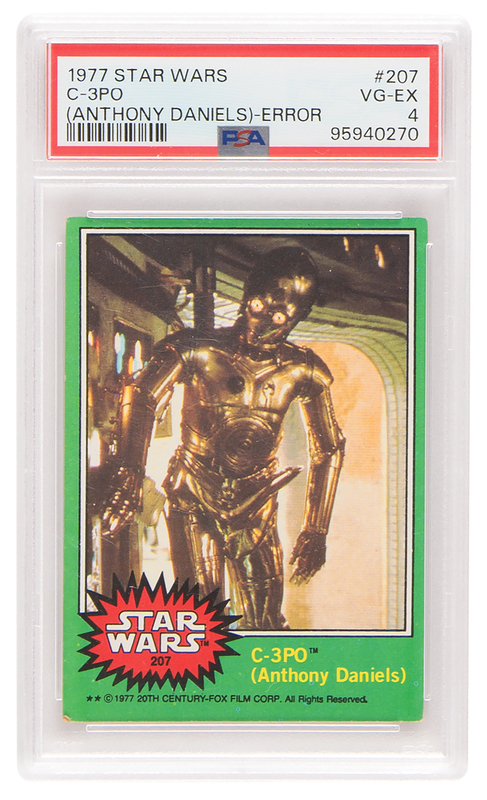 Lot 471 1977 Topps #207 Star Wars C-3PO 'Golden Rod' Error Card - PSA VG-EX 4