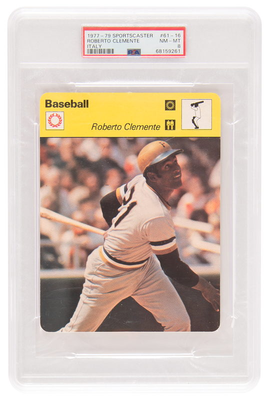 Lot 701 1979 Sportscaster #61 Robert Clemente - PSA NM-MT 8