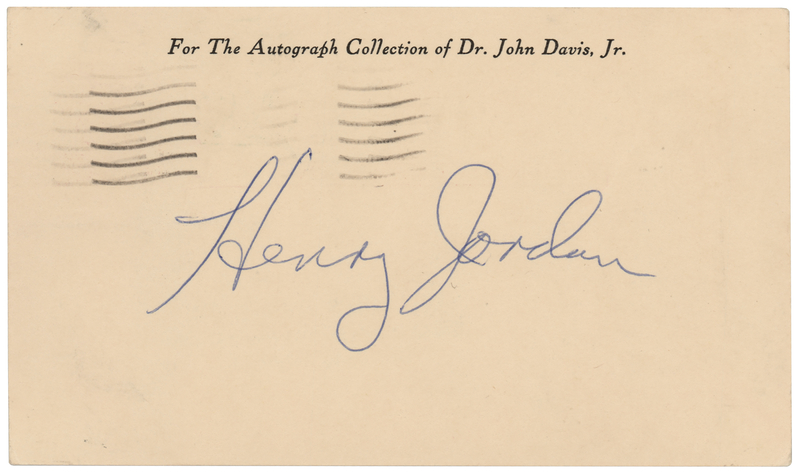 Lot 720 Henry Jordan Signature
