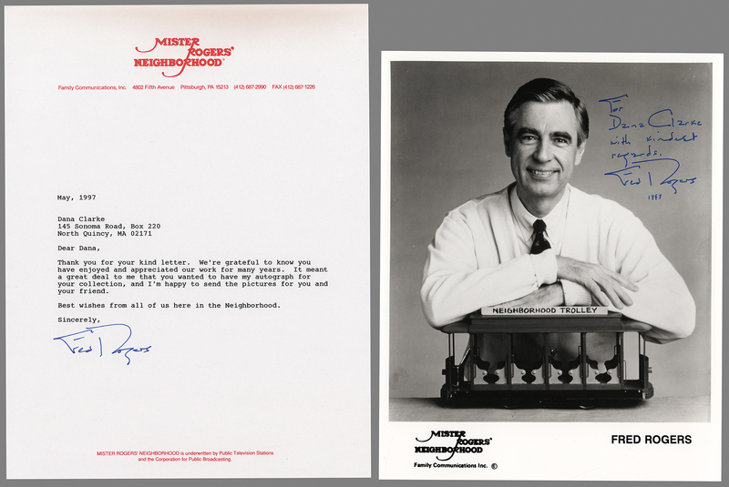 Lot 603 Fred Rogers Signed Photograph and Typed Letter Signed