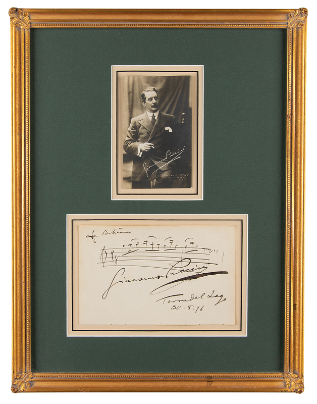 Lot 374 Giacomo Puccini Autograph Musical Quotation Signed for 