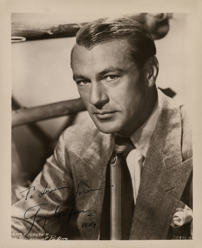 Lot 507 Gary Cooper Signed Photograph