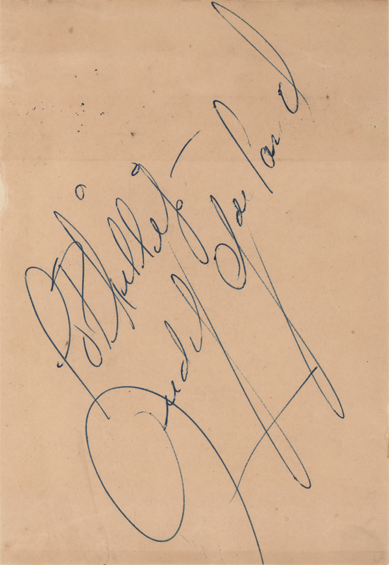 Lot 534 Judy Garland Signature