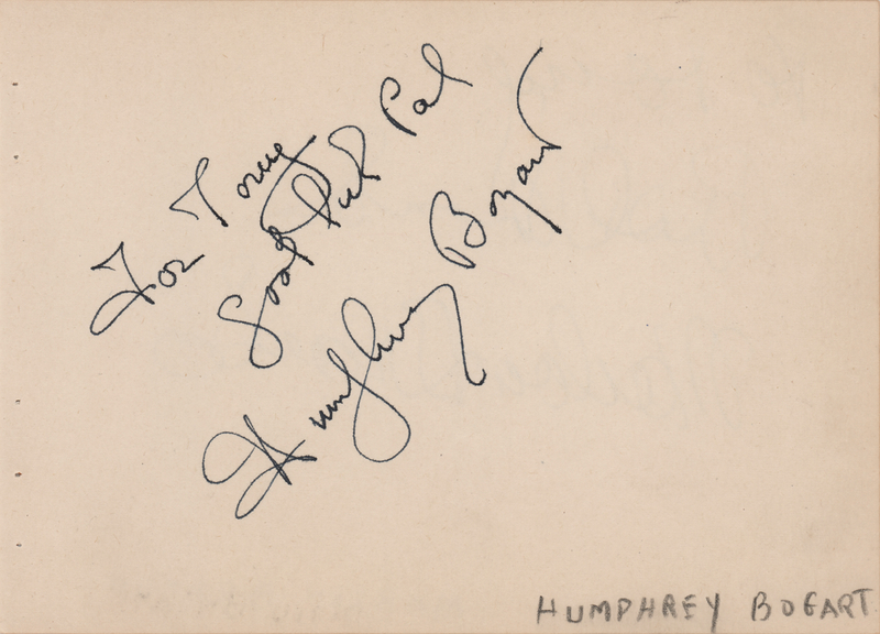 Lot 446 Marlon Brando and Humphrey Bogart Signatures