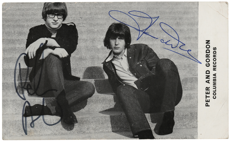 Lot 432 Peter and Gordon Signed Promotional Card