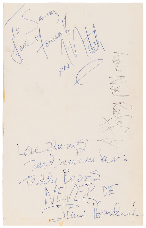 Lot 392 Jimi Hendrix Experience Signatures (Odeon Theatre, Birmingham - April 19, 1967) - 