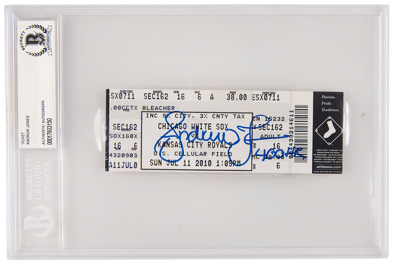 Lot 719 Andruw Jones Signed Ticket - 400th Home Run