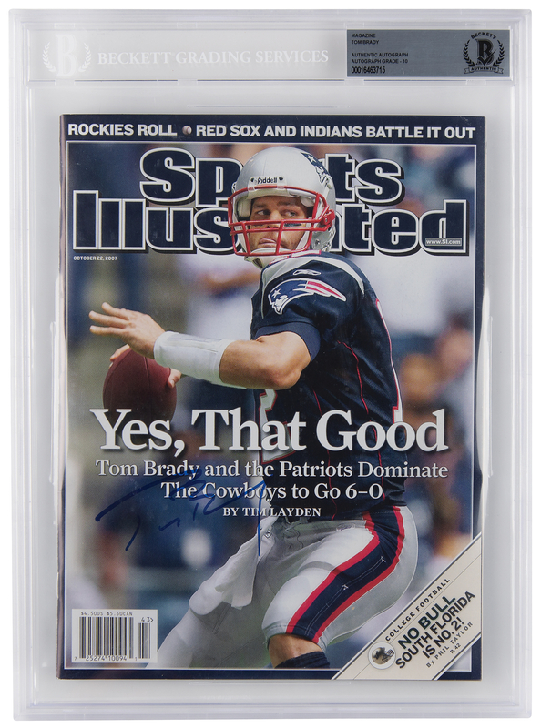 Lot 692 Tom Brady Signed Magazine - Sports Illustrated - BAS 10