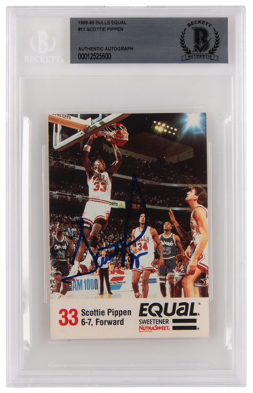 Lot 756 Scottie Pippen Signed 1989-90 Bulls Equal Card