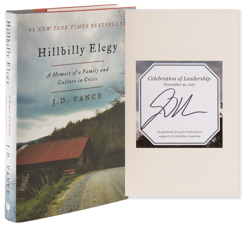 Lot 236 J. D. Vance Signed Book - Hillbilly Elegy