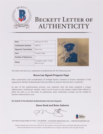 Lot #457 Bruce Lee Signed 1967 National Karate Championship Program - Image 7