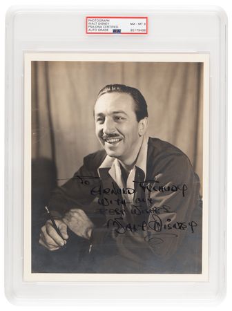Lot #317 Walt Disney Signed Photograph - PSA NM-MT 8 - Image 1