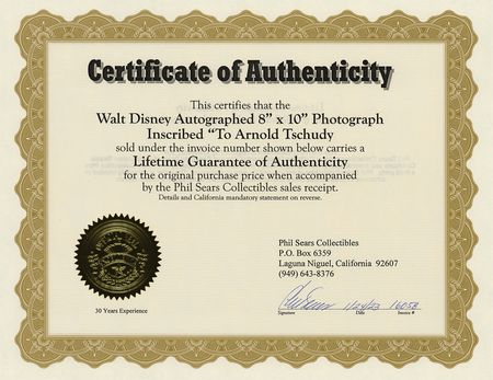 Lot #317 Walt Disney Signed Photograph - PSA NM-MT 8 - Image 2