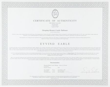 Lot #322 Eyvind Earle Signed 'Sleeping Beauty Castle Tableaus' Giclee Print – 'Burning Spinning Wheels' (Ltd. Ed. #2/40) - Image 3