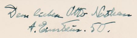 Lot #116 Albert Einstein Signed Photograph to Economist and Executor Otto Nathan - Image 2