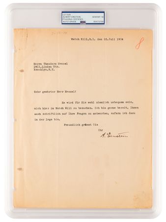 Lot #120 Albert Einstein Typed Letter Signed - PSA GEM MINT 10 - Image 1