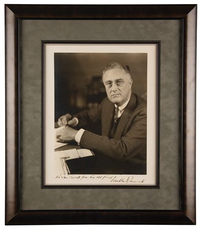 Lot #76 Franklin D. Roosevelt Oversized Signed Photograph - Image 1