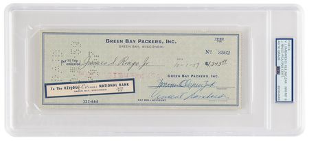 Lot #730 Vince Lombardi Signed Check to NFL Hall of Famer Jim Ringo - Image 1