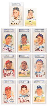 Lot #685 Baseball Hall of Famers (20) Signed Perez-Steele Cards with Bench, McCovey, and Yastrzemski - Image 2
