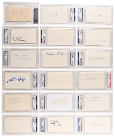 Lot #681 Baseball (52) Signatures with Joe DiMaggio, Dizzy Dean, and Paul Waner - Image 3