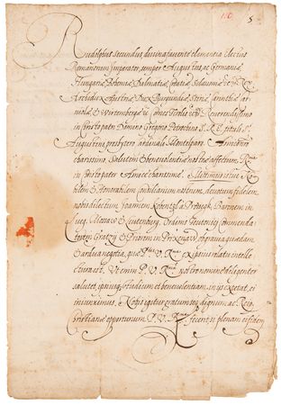 Lot #222 Rudolf II, Holy Roman Emperor Rare Letter Signed (September 15, 1592) - Cosigned by Johann Barwitz and Jacob von Kurz Senftenau, Noted Champions of Astronomers Tycho Brahe and Johannes Kepler - Image 1