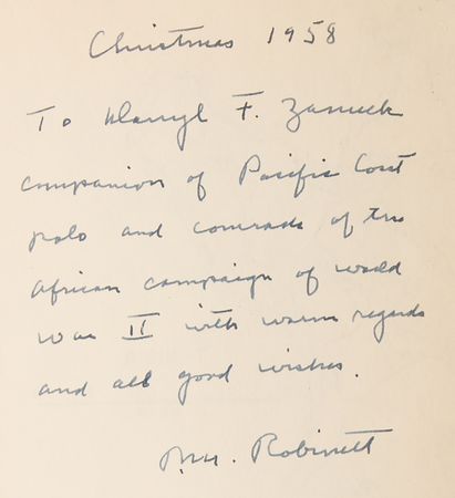 Lot #277 Paul McDonald Robinett Signed Book and Autograph Letter Signed to Darryl F. Zanuck - Image 2