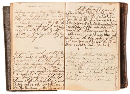 Lot #243 Civil War: John W. Wilbur Diary and Letter Collection with Vicksburg Battlefield Relic and Allen & Wheelock 'Pepperbox? Revolver - 
