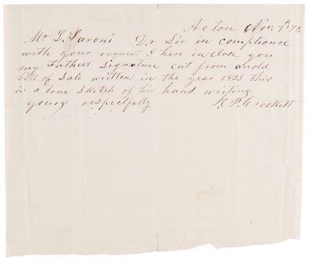 Lot #135 David Crockett Signature, Certified by His Son - Image 2