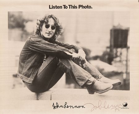Lot #386 Beatles: John Lennon Signed Photograph - 'Listen To This Photo' - Image 1