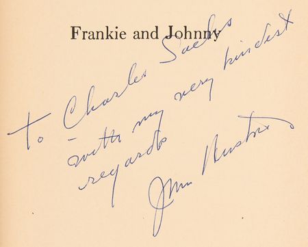 Lot #553 John Huston Signed Book - Frankie and Johnny - Image 2